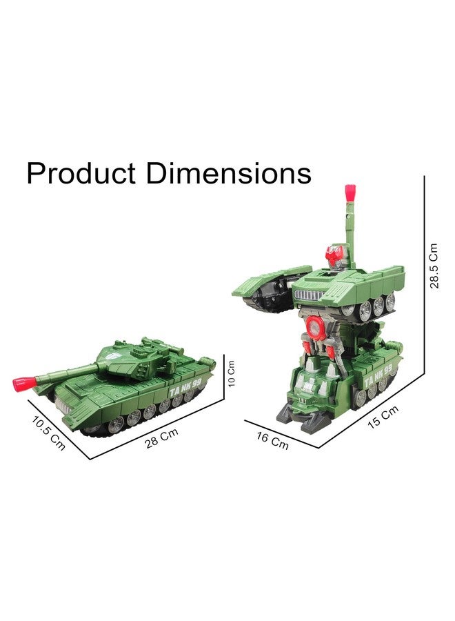 VGRASSP Kids Military Fighter Automatic Deformation Tank to Robot 2 in 1 Toy - 3D Lights and Music (Color and Design Asper Stock) (Tank) - Image 3