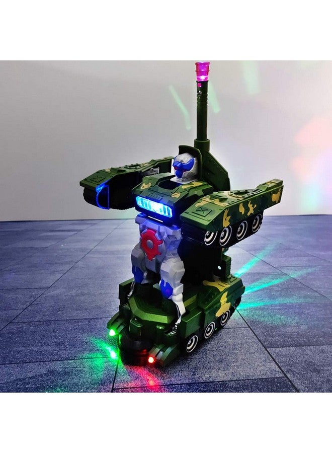 VGRASSP Kids Military Fighter Automatic Deformation Tank to Robot 2 in 1 Toy - 3D Lights and Music (Color and Design Asper Stock) (Tank) - Image 5