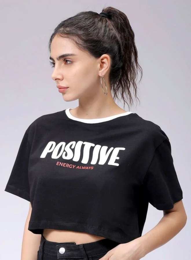 مرفوعة Women Relaxed Fit Graphic Printed Crew Neck Short Sleeve T-Shirt