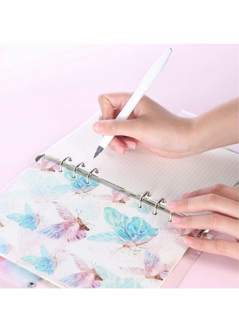 SYOSI - A5 Loose Leaf Binder, 6 Ring Personal Planner Index Dividers 80 Insert Pages With 6 Index Divider Tabs Journal Loose Leaf Binder For Filofax Notebook Travel Diary Journal - Image 1