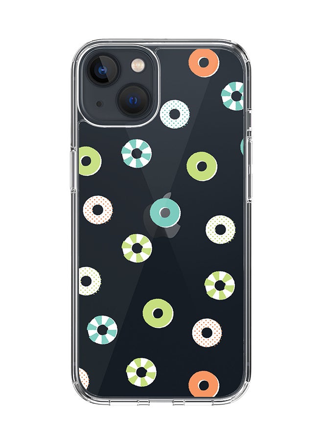 Stylizedd Classic Clear Case for Apple iPhone 14 Plus Case Hybrid Soft Cover Flexible Edges Anti Drop TPU PC Gel Thin Transparent Cover - Loopy Hoops 