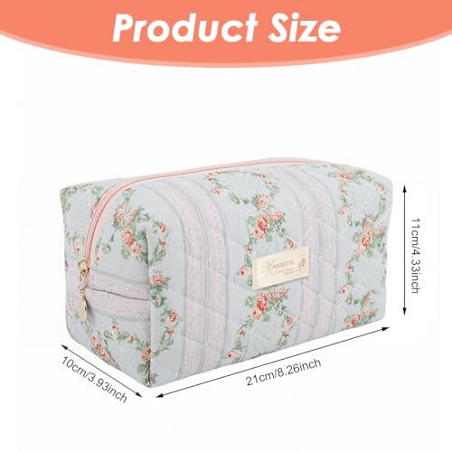 MAYCREATE® Makeup Pouch Bag Travel Cosmetic Bag for Women Girls, Floral Prints Make Up Toiletry Pouch for Women, Zipper Portable Travel Cloth Storage Organizer - Image 2