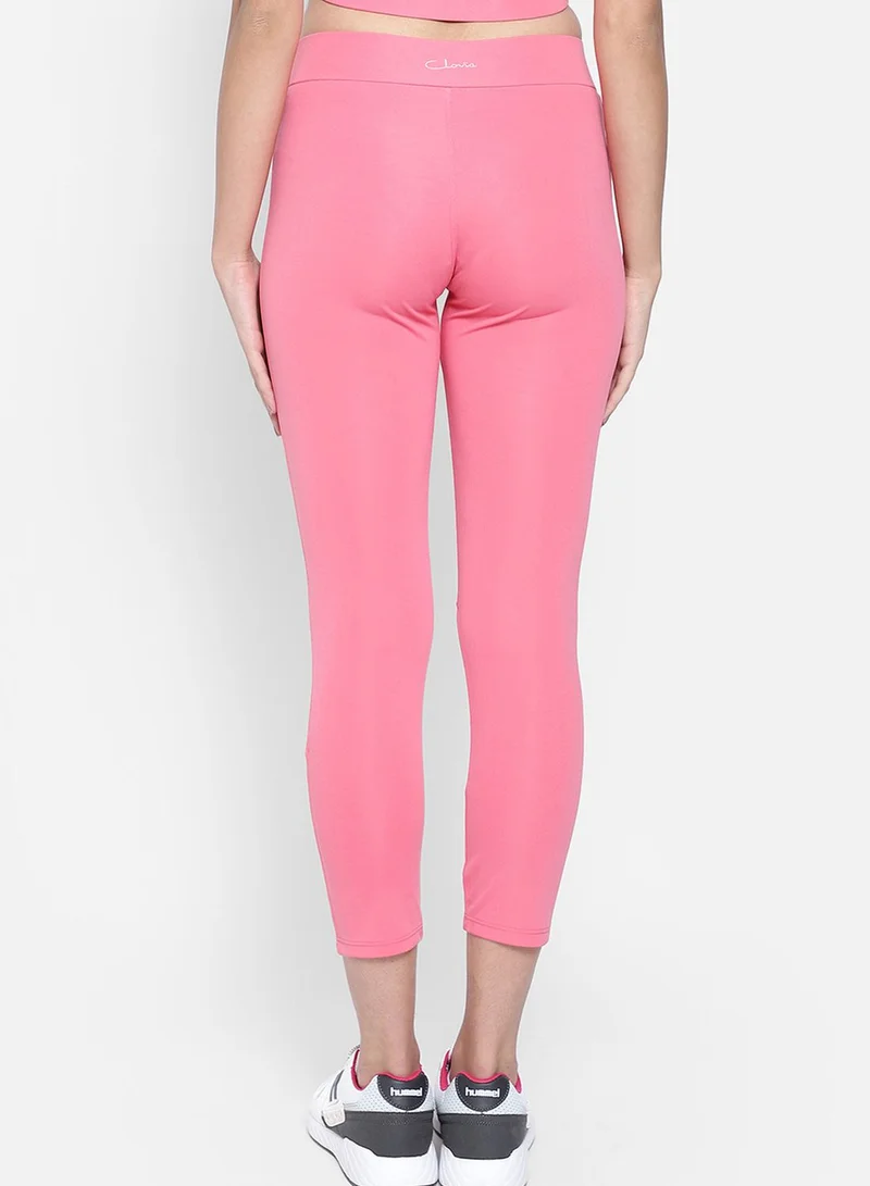 Clovia Snug Fit Active Tights with Reflective Sticker