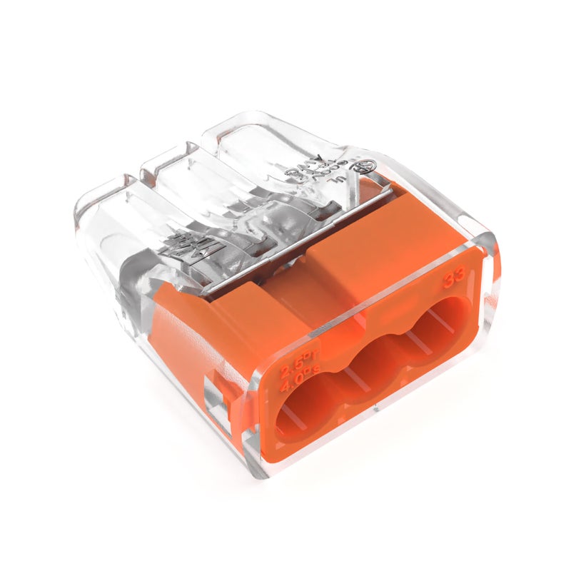 IDEAL Electrical 301033P Orange inSure Pushin 3Port Connectors 100Pack