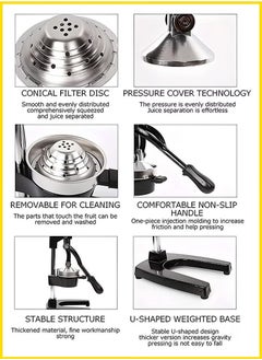 TIGER Professional Heavy-Duty Manual Citrus Juicer – Metal Hand Press Juice Extractor with Lever for Lemon, Lime, Orange, Pomegranate & Grapefruit – Commercial-Grade Juice Squeezer for Fresh, Healthy, Large-Batch Juicing at Home or Café  - Image 4