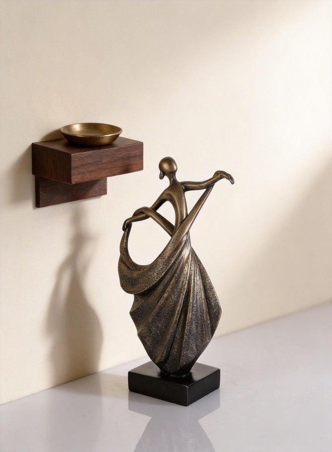 DOVDOV Modern Abstract Dancer Statue, Bronze Colored Dancer Sculpture, Contemporary Art Home Decor. Perfect for Display on a Desk, Living Room Coffee Table, TV Stand, Mantelpiece, or entryway. - Image 5