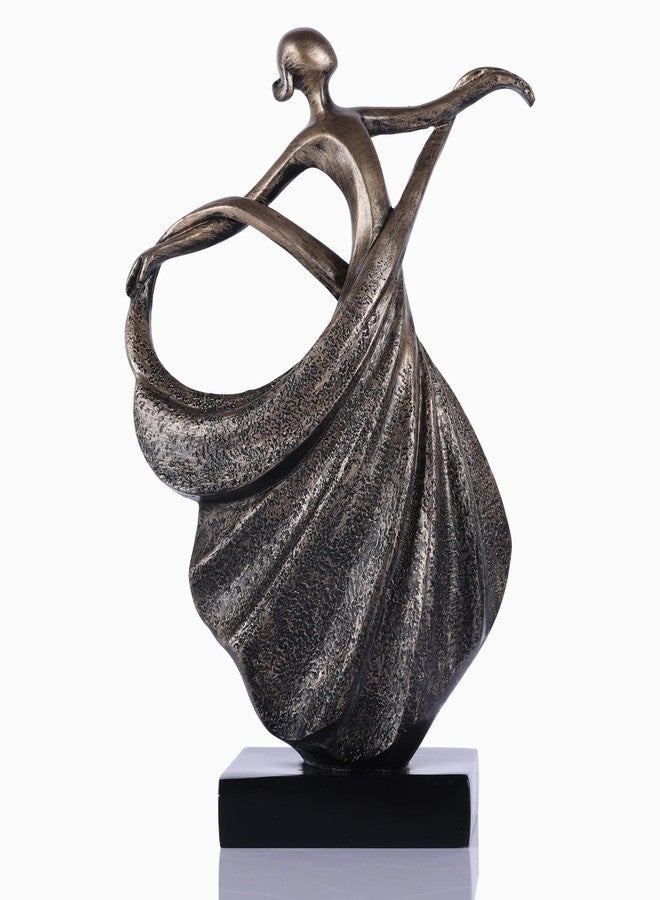 DOVDOV Modern Abstract Dancer Statue, Bronze Colored Dancer Sculpture, Contemporary Art Home Decor. Perfect for Display on a Desk, Living Room Coffee Table, TV Stand, Mantelpiece, or entryway. - Image 1