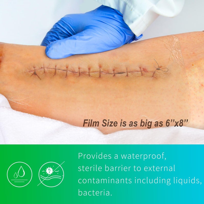 NeuHeils Transparent Film Dressing Size 6x8 20 Packs Tattoo Aftercare Bandages Large Waterproof Wound Cover Patch Post Surgical Shower Shiled IV Shield PICC Catheter Shower Cover - Image 5