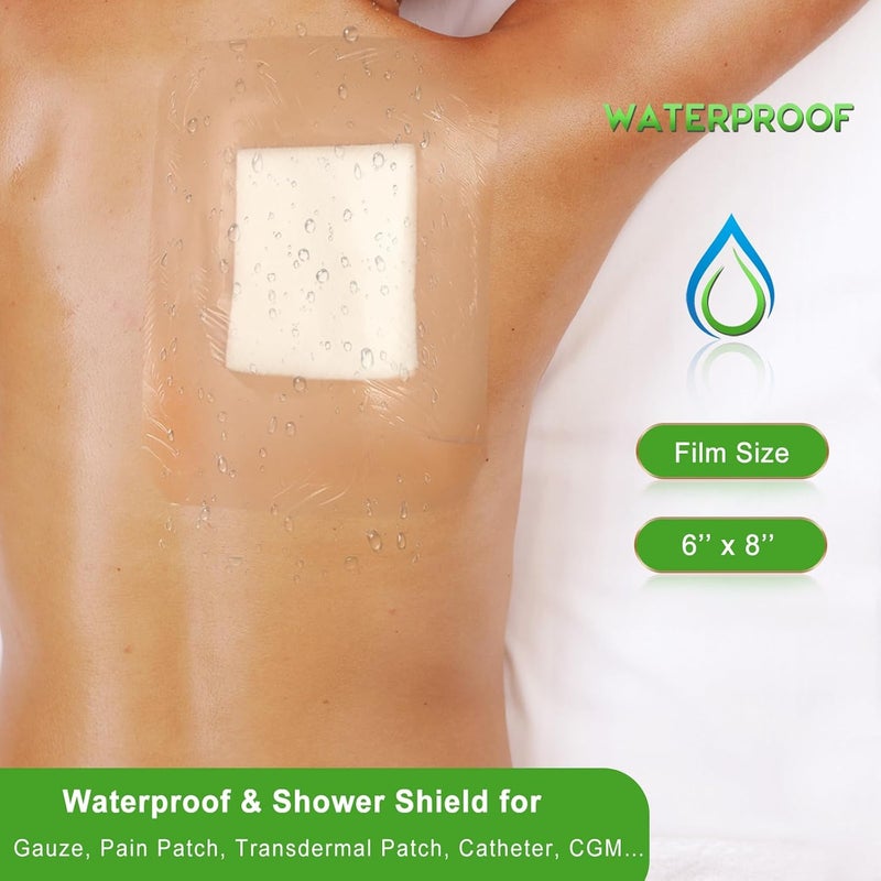 NeuHeils Transparent Film Dressing Size 6x8 20 Packs Tattoo Aftercare Bandages Large Waterproof Wound Cover Patch Post Surgical Shower Shiled IV Shield PICC Catheter Shower Cover - Image 4