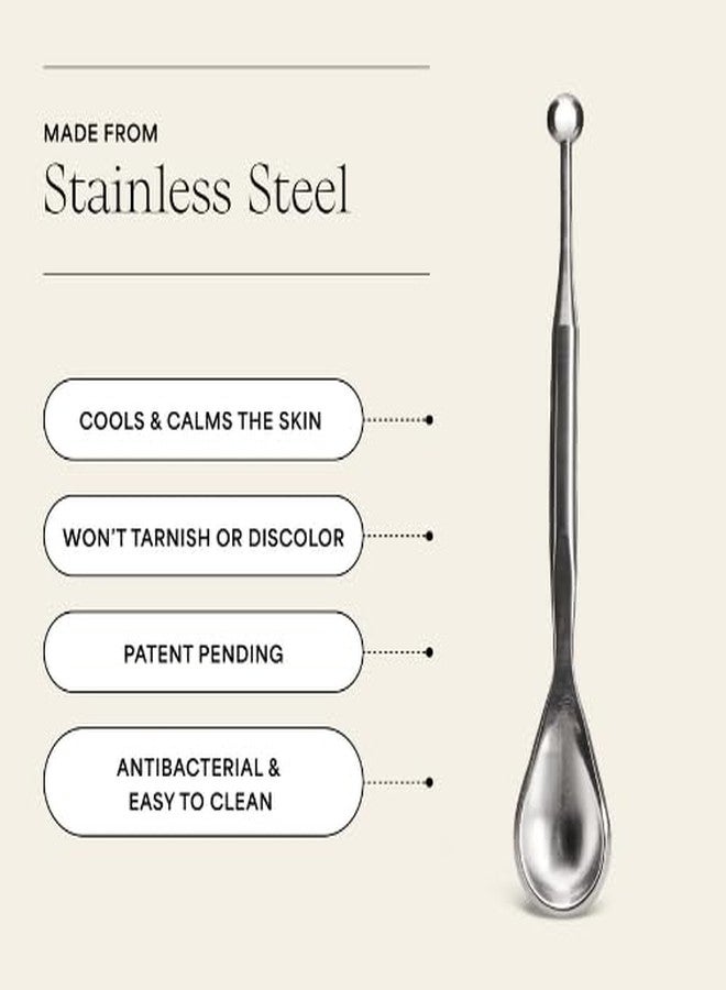 WILDLING Reflexology Spoon | Multi-Purpose Reflexology Facial Tool | Functional Skincare Scoop + Reflexology Tip to Firm Skin, Release Tension + Balance Energy Flow I 100% Stainless Steel - Image 5