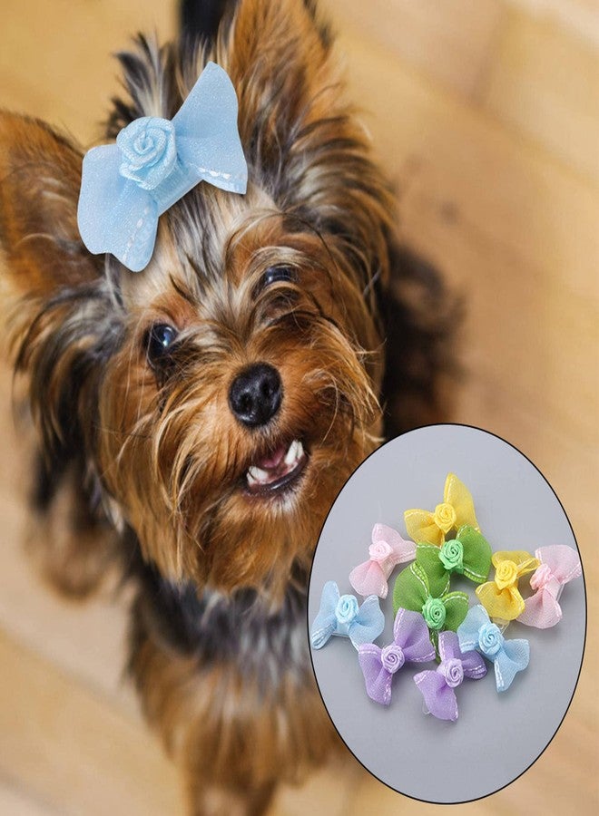 Ymiko Dog Bow Barrette Bows Clips for Hair with Dog Clothing Clip Small Dogs That Stay in Hamster Mini Puppy 2cm Tiny - Image 3