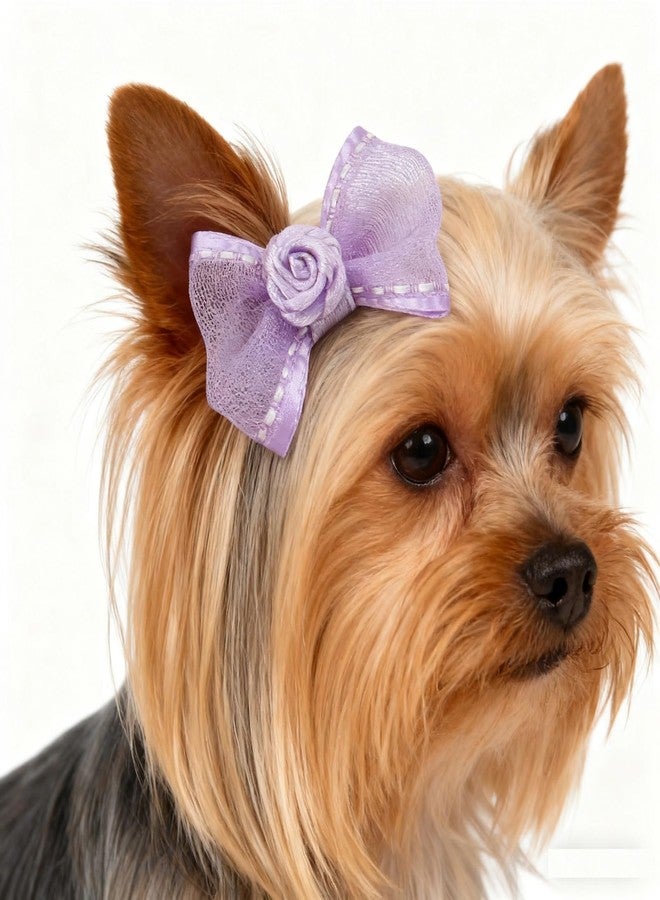 Ymiko Dog Bow Barrette Bows Clips for Hair with Dog Clothing Clip Small Dogs That Stay in Hamster Mini Puppy 2cm Tiny - Image 4