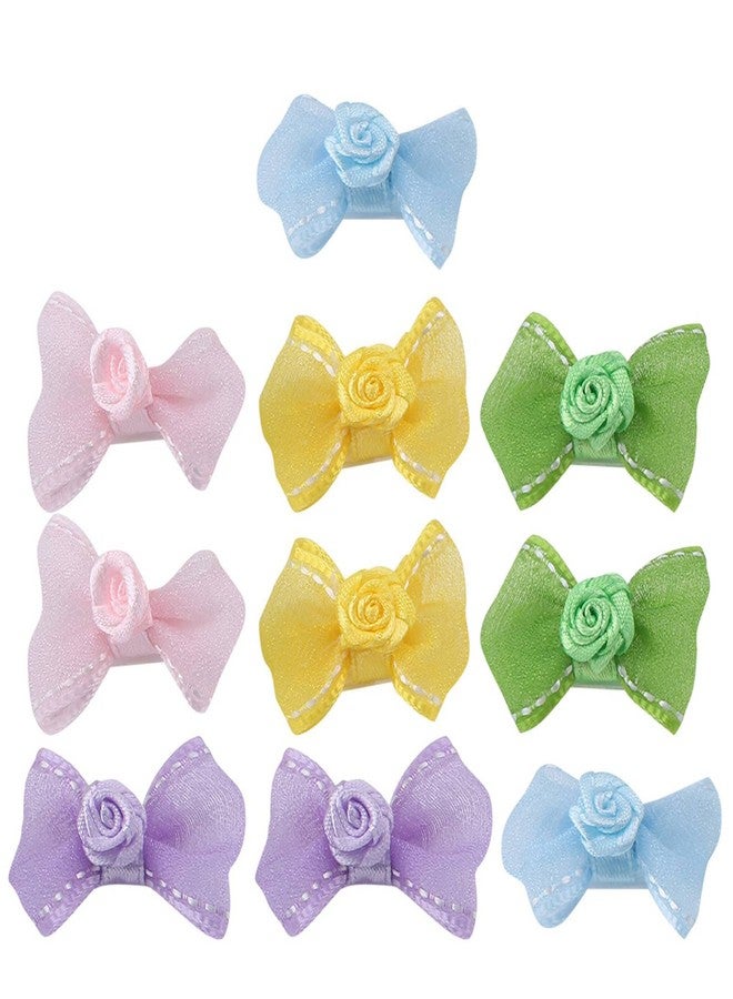 Ymiko Dog Bow Barrette Bows Clips for Hair with Dog Clothing Clip Small Dogs That Stay in Hamster Mini Puppy 2cm Tiny - Image 1