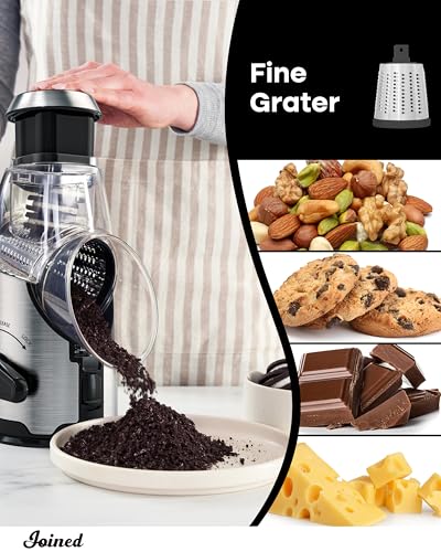 Joined Rotary Cheese Grater with Handle - Mandoline Slicer with 3 Stainless Steel Drum Blades-Vegetable Slicer Walnuts Grinder Cheese Shredder Round Mandoline with Peeler - Image 4
