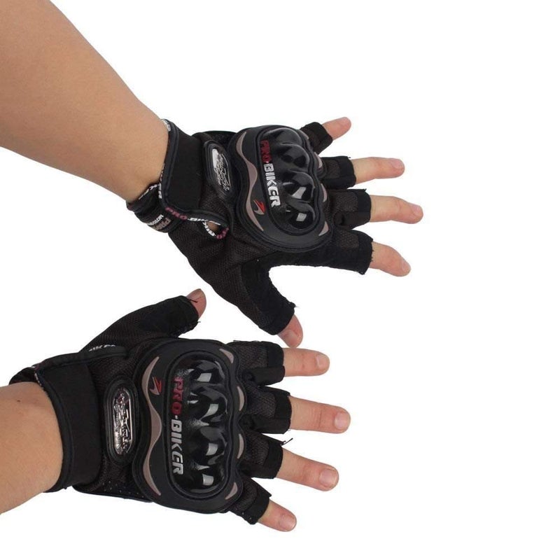 Kobo PRO BIKER Imported Black Cut Finger Bike Gloves (Medium, Large & XL) (Black, Medium) - Image 5