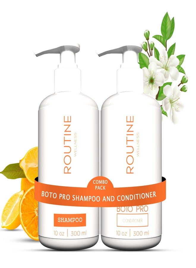 Routine Wellness Boto Pro Shampoo Conditioner Men Women HairCare Smoothening Strengthening SulfateFree ParabenFree DailyUse Unisex HairCleanser NaturalFormula SoftShiny Hair AllHairTypes HerbalBlend 300 ml (Pack of 2) - Image 1