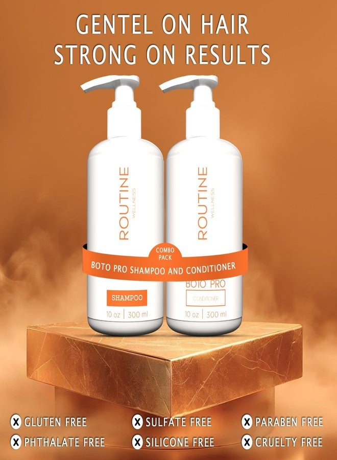 Routine Wellness Boto Pro Shampoo Conditioner Men Women HairCare Smoothening Strengthening SulfateFree ParabenFree DailyUse Unisex HairCleanser NaturalFormula SoftShiny Hair AllHairTypes HerbalBlend 300 ml (Pack of 2) - Image 2