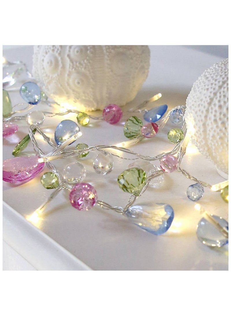 ViveLifDeco Acrylic Gems Jewels String Lights, 10 Warm White LED Battery Powered Fairy Lights for Bedroom Party Decor Indoor Outdoor Use  - Image 1