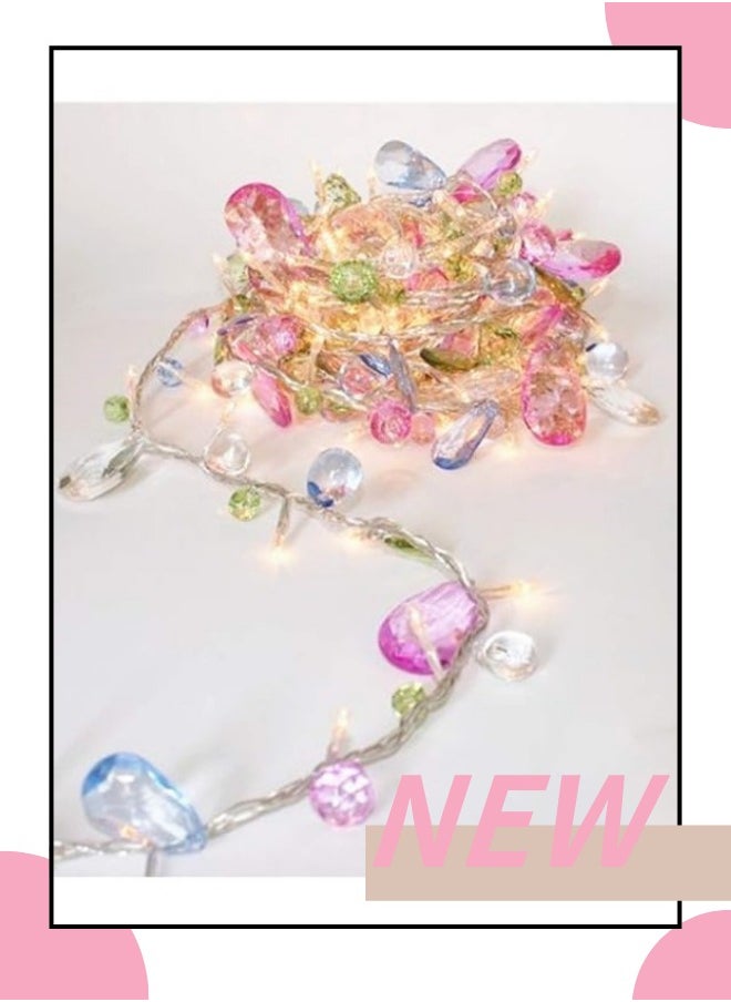 ViveLifDeco Acrylic Gems Jewels String Lights, 10 Warm White LED Battery Powered Fairy Lights for Bedroom Party Decor Indoor Outdoor Use  - Image 4