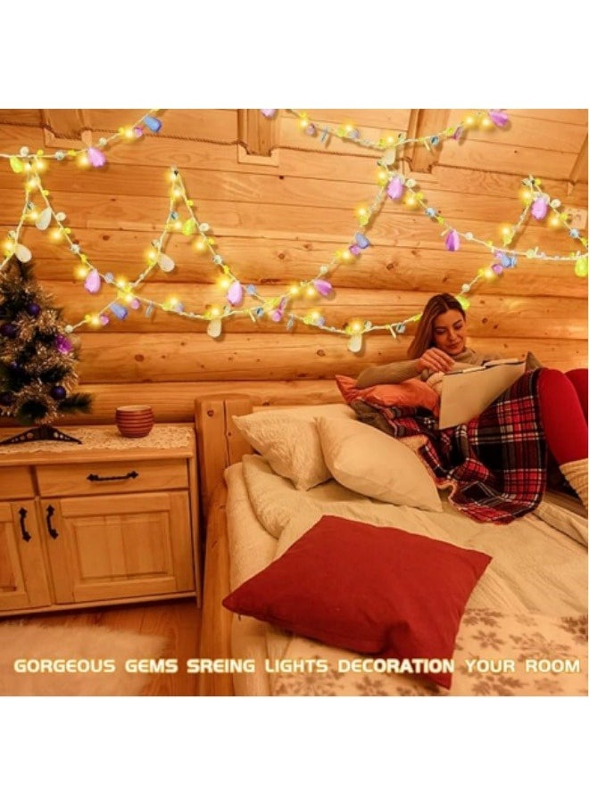 ViveLifDeco Acrylic Gems Jewels String Lights, 10 Warm White LED Battery Powered Fairy Lights for Bedroom Party Decor Indoor Outdoor Use  - Image 5