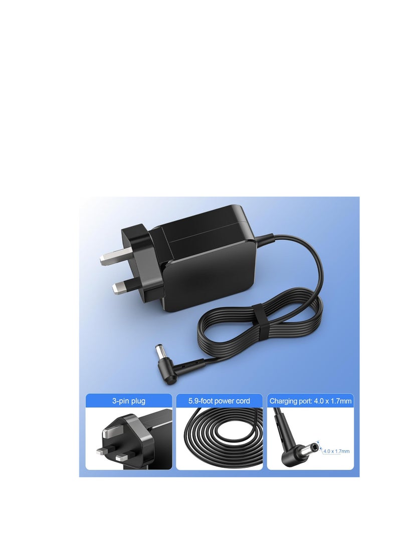 Terabyte 65W 45W Charger for Lenovo Ideapad Slim 3 3i 1 1i, Ideapad 330 330S 320 310 510 S340 S145 710S 100 110 120S, IdeaPad Flex 6 5 4 3, V14 V15 Round Tip Laptop Power Adapter Cable 4.0x1.7mm - Image 3