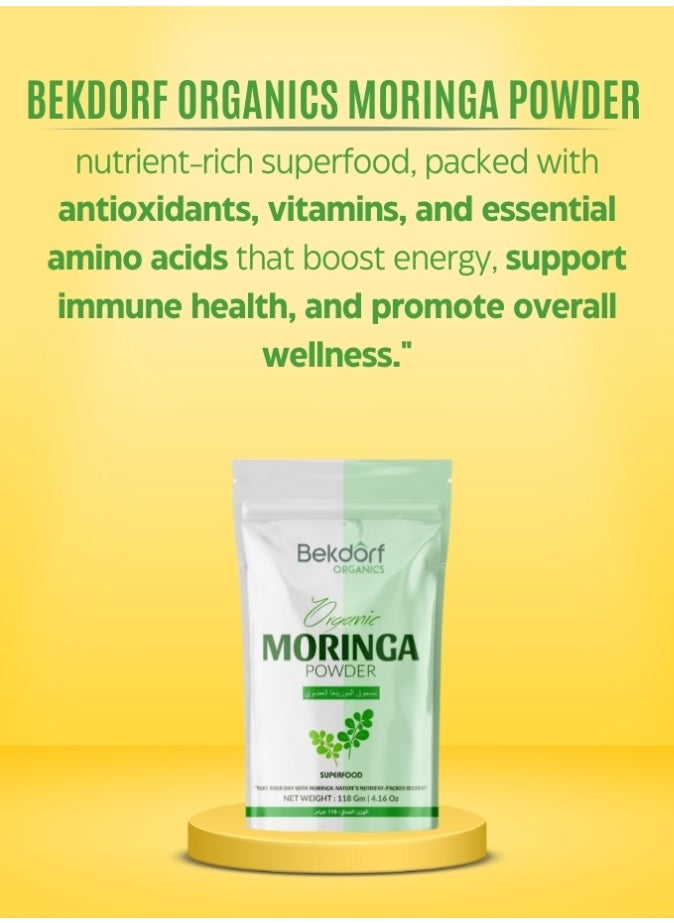 Bekdorf Organic Moringa Leaves Powder -118 Gm Complete Natural Superfood  - Image 3