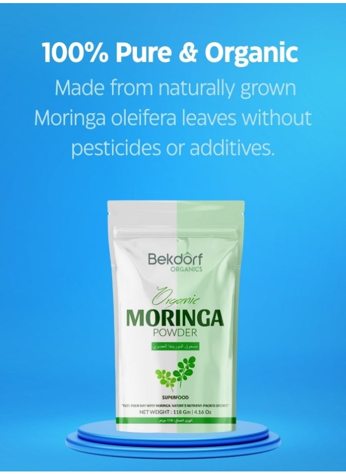 Bekdorf Organic Moringa Leaves Powder -118 Gm Complete Natural Superfood  - Image 4