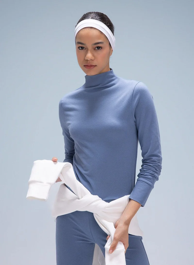 DeFacto Defactofit Slim Fit Stand Collar Long Sleeve T-Shirt