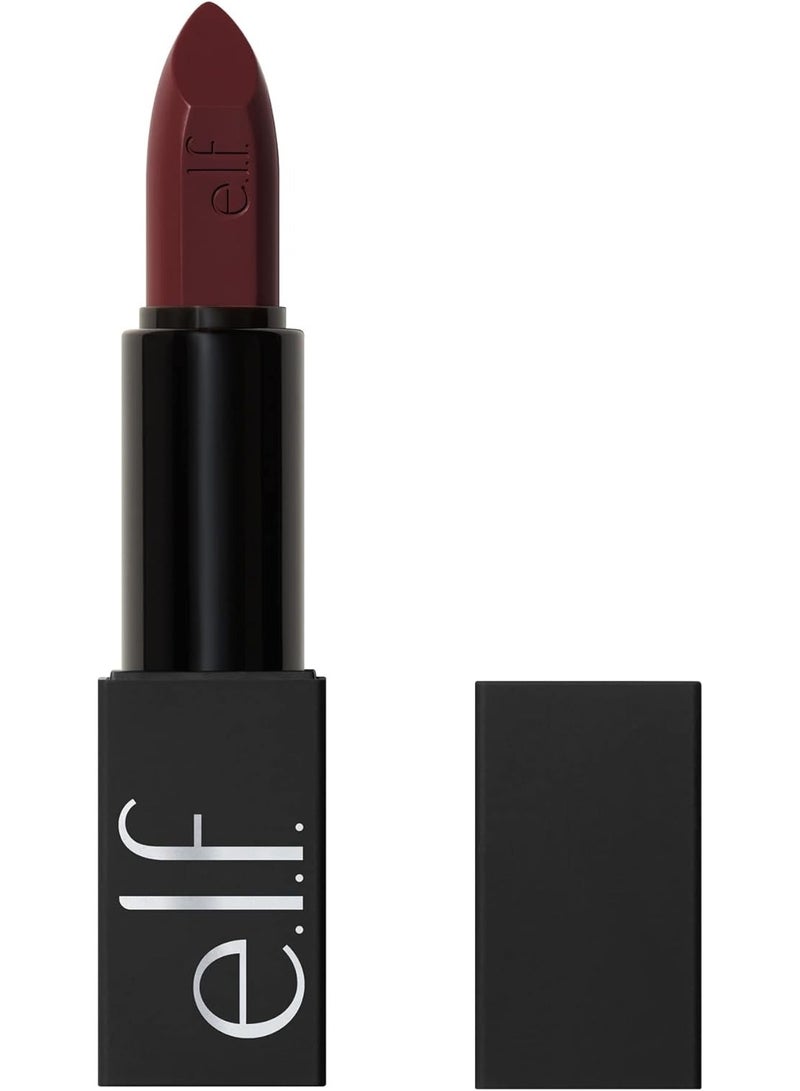 elf O Face Satin Lipstick, Richly Pigmented, Nourishing & Long-Lasting Creamy Lipstick, Infused With Jojoba, Vegan & Cruelty-Free, Smolder - Image 1