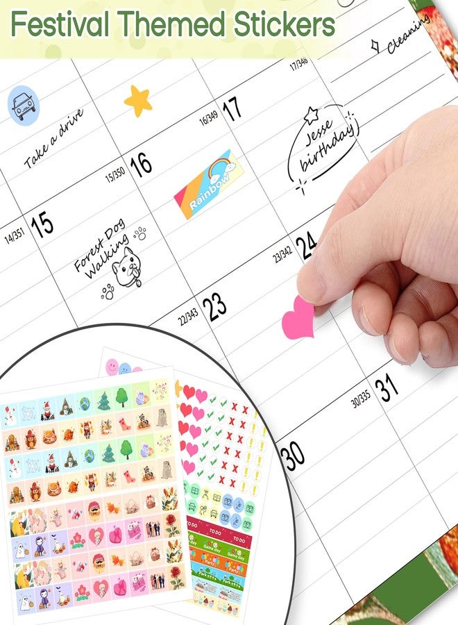 Aeccn Desk Calendar 2026, Anti-Ink Bleed, Plastic Cover, Ample Space with Stickers, 17" x 12" Large Seasonal Wall Calendar 2026 for Home, Office, Student & Teacher Supplies - Flower - Image 5