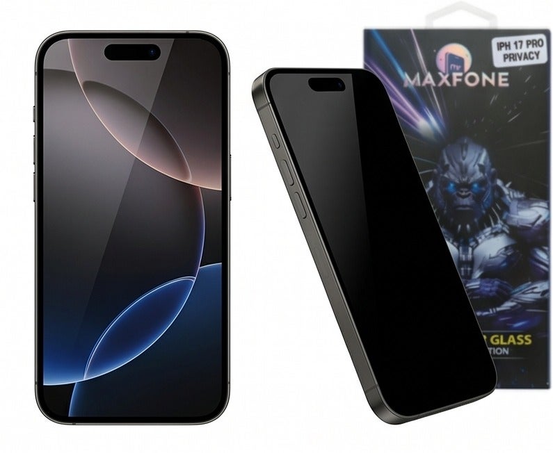 MAXFONE iPhone 17 Pro Privacy Anti-Spy Tempered Glass Screen Protector | Full Coverage Super Glass | 9H Hardness | Premium Oleophobic Coating | Privacy Screen Guard | Scratch Resistant | 5D Premium - Image 1