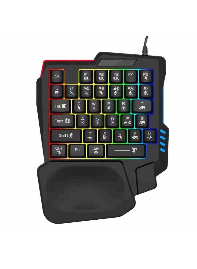 KUYING New Wired One Handed E-sports Game Mechanical Keyboard