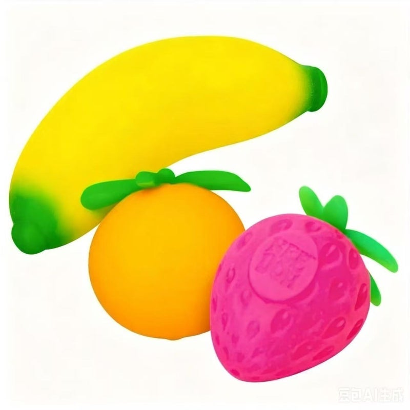Needoh Fruit Party Squishy Slow Rebound Sensory Fidget Toy - Image 4