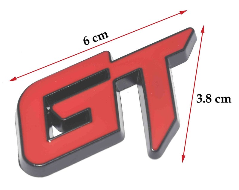 Incognito GT Logo Sticker for All Cars, Metal (Red with Black) - Image 2