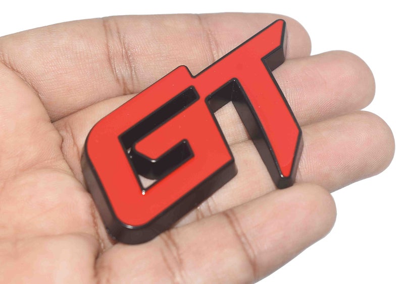 Incognito GT Logo Sticker for All Cars, Metal (Red with Black) - Image 1