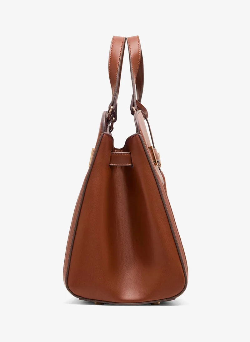 ان كلاين MEDIUM SATCHEL W/STRAP Brown Women's Satchel Bags