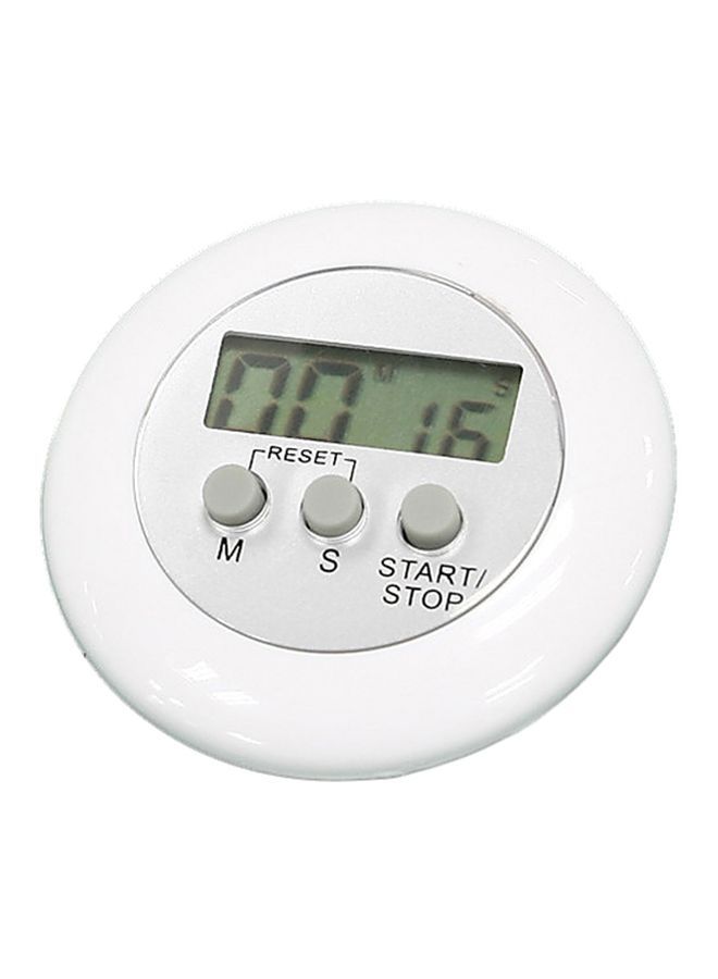 NIBEMINENT Digital Kitchen Timer White 6.5x6.5x2.7cm - Image 1