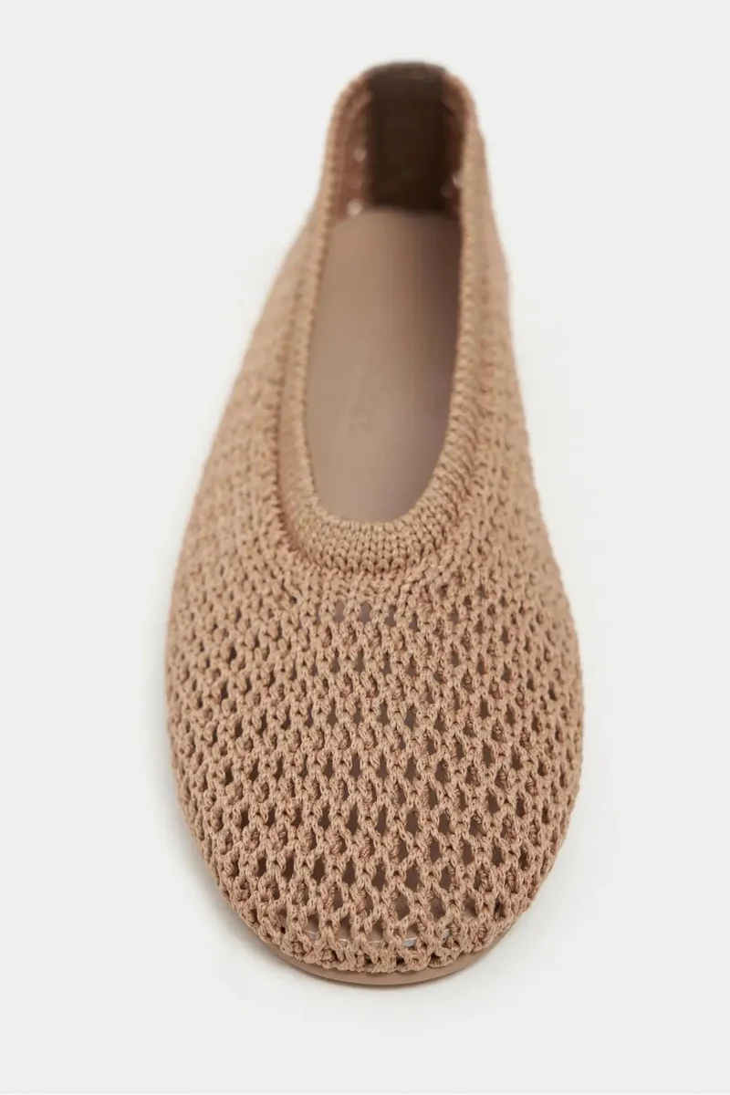 Nisantasi Shoes  Lips Knit Mesh Embroidered Ballet Flat for Women | Best Price UAE
