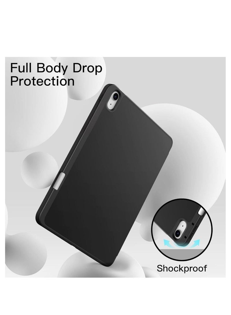 ARMOR Case for iPad Air 11-Inch M2 (2024), iPad Air 5/4 (2022/2020 5th/4th 10.9-Inch) Built-in Pencil Holder Flexible Back Cover, Trifold Stand, Auto Sleep Wake Rebound Series Black - Image 4