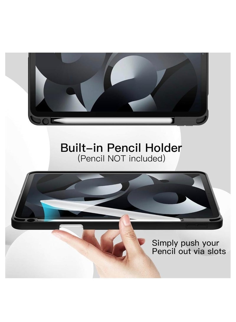 ARMOR Case for iPad Air 11-Inch M2 (2024), iPad Air 5/4 (2022/2020 5th/4th 10.9-Inch) Built-in Pencil Holder Flexible Back Cover, Trifold Stand, Auto Sleep Wake Rebound Series Black - Image 5