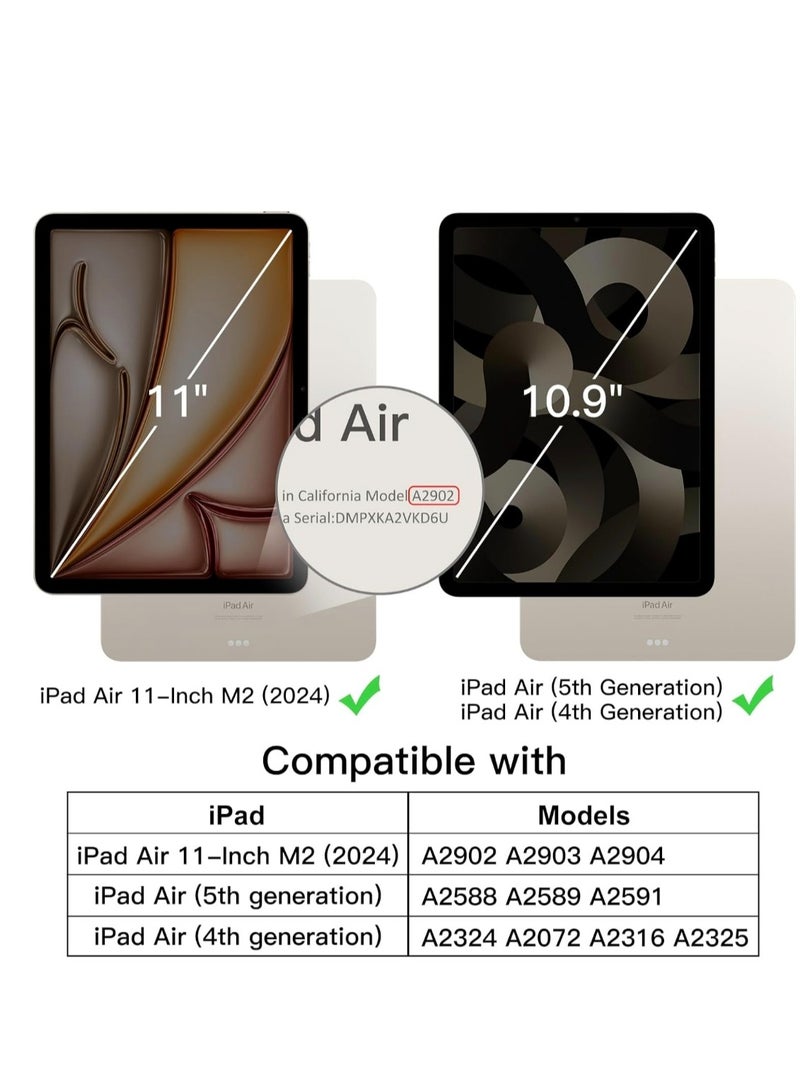 ARMOR Case for iPad Air 11-Inch M2 (2024), iPad Air 5/4 (2022/2020 5th/4th 10.9-Inch) Built-in Pencil Holder Flexible Back Cover, Trifold Stand, Auto Sleep Wake Rebound Series Black - Image 2