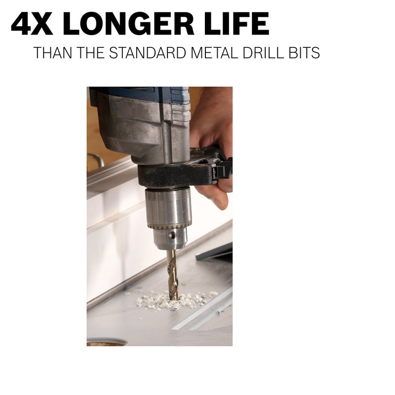 BOSCH CO2134 1-Piece 7/64 In. x 2-5/8 In. Cobalt Metal Drill Bit for Drilling Applications in Light-Gauge Metal, High-Carbon Steel, Aluminum and Ally Steel, Cast Iron, Stainless Steel, Titanium - Image 5