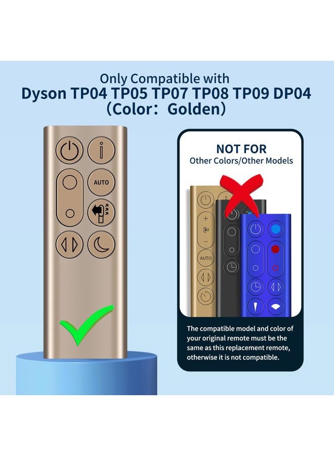 ZWP New Replacement Remote Control Compatible for Dyson DP04 TP04 TP06 TP07 TP7A TP09 Pure Humidify+Cool Cryptomic Fan（Gold） - Image 3
