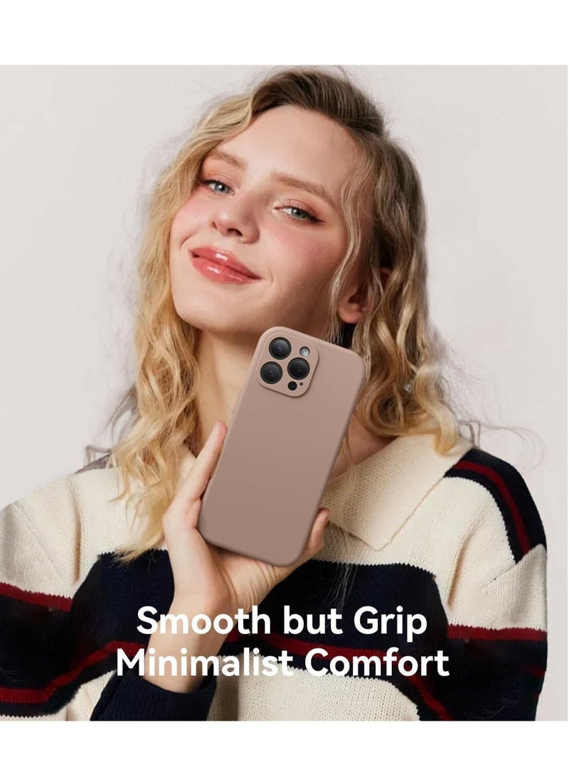 Light Brown Silicone Case for iPhone 16 Pro Max - Camera Protection, MagSafe Compatible, Anti-Scratch Microfiber Lining, Includes 2 Screen Protectors - Image 2