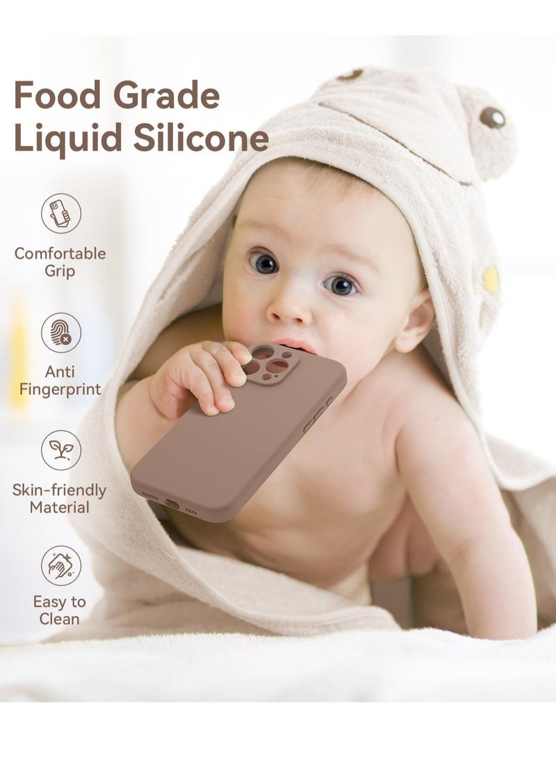 Light Brown Silicone Case for iPhone 16 Pro Max - Camera Protection, MagSafe Compatible, Anti-Scratch Microfiber Lining, Includes 2 Screen Protectors - Image 4