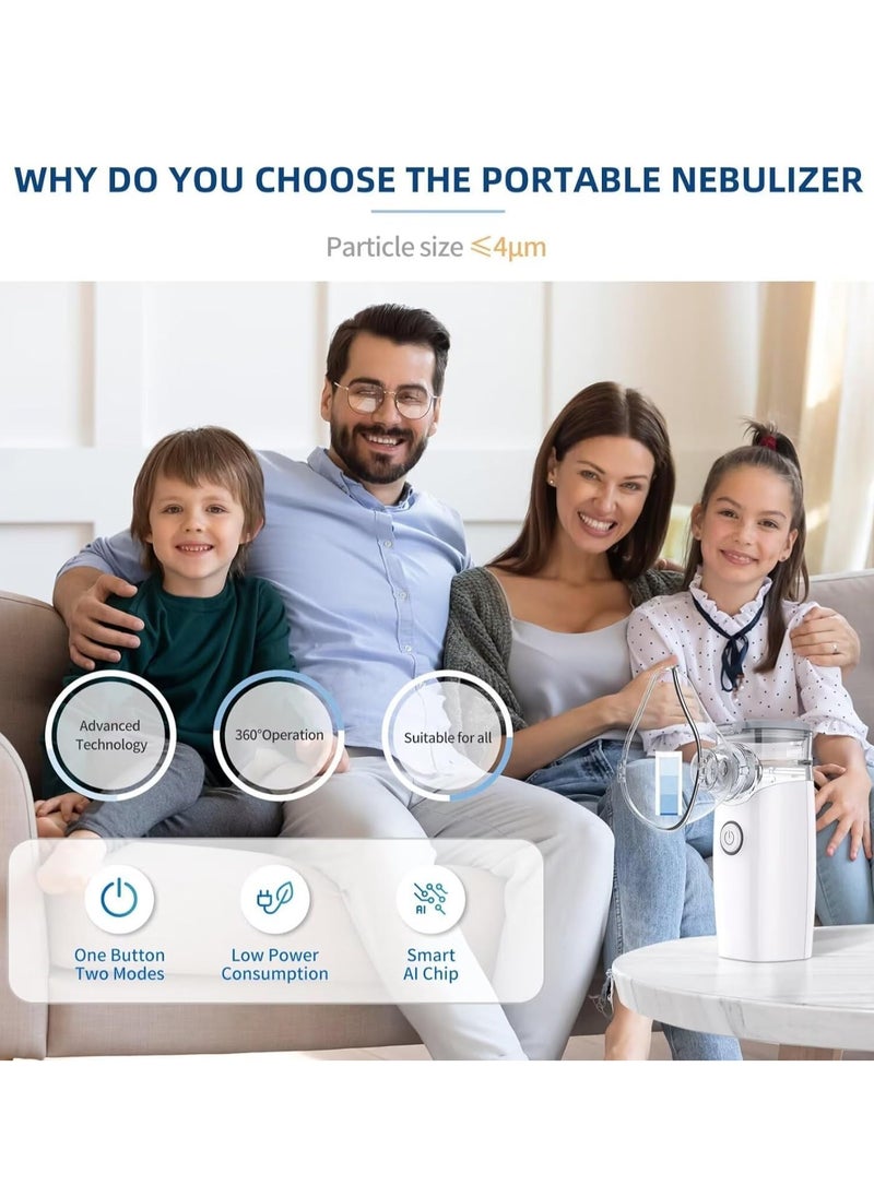 Angmei - Automatic Medical Portable Steam Inhaler，Electronic Mesh ultrasonic steamer Inhaler for Adults and Children，Relieve Allergies, Asthma and Breathing Problems - Image 1
