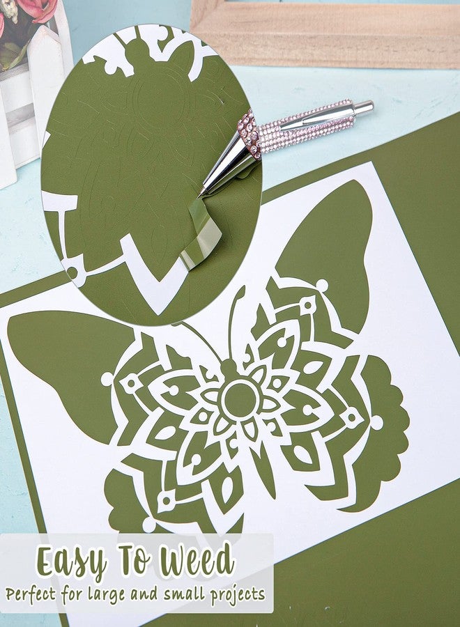 VINYL FROG Olive Green Adhesive Vinyl Roll 12" x10ft Olive Green Craft Vinyl Matte Green Permanent Vinyl for Home Decor, Mug, Car, and Other Stickers - Image 2