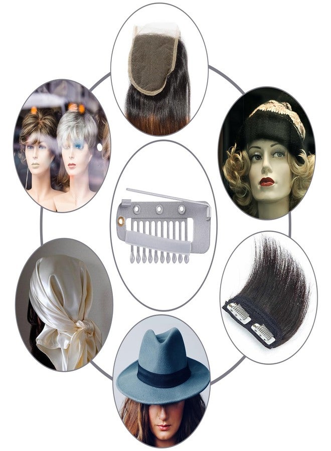 XIHIRCD 6pcs Chunni Clips With Safety Pins, Stainless Steel Hidden Wig Clips for Hair Extensions, Dupatta Setting Grip - Image 4