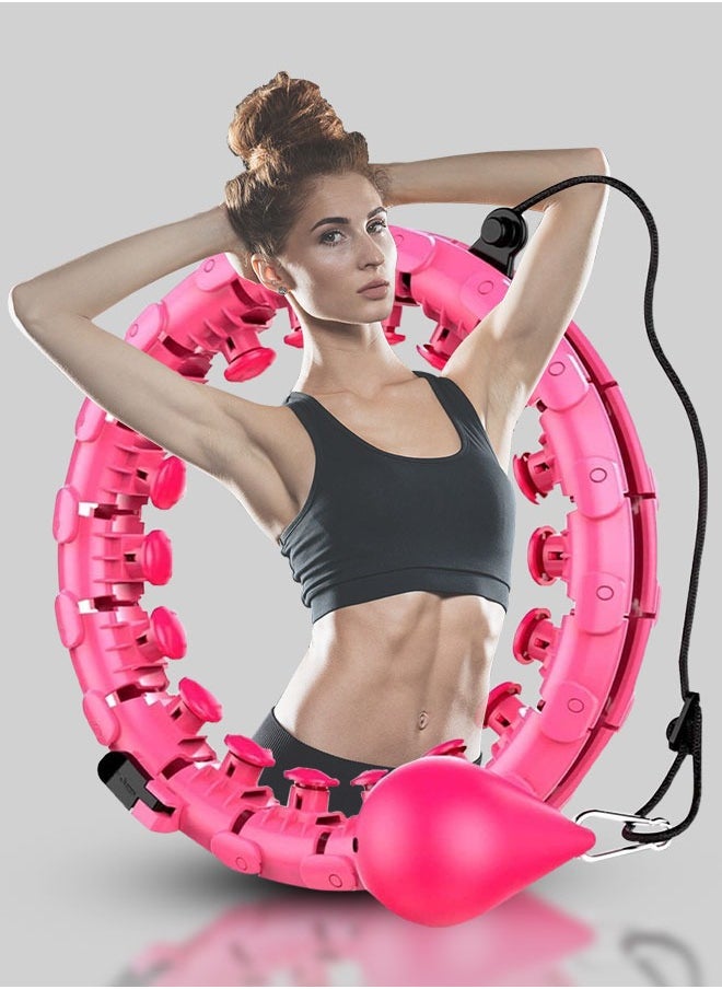 Eoptify Hula Hoops 24 Knots Hula Hoop Fitness Adult Exercise Ring for Man and Women Smart Waist Noiseless Hula Hoop weighted Ball infinity Hula Hoop for Exercise and fitness at home  - Image 1