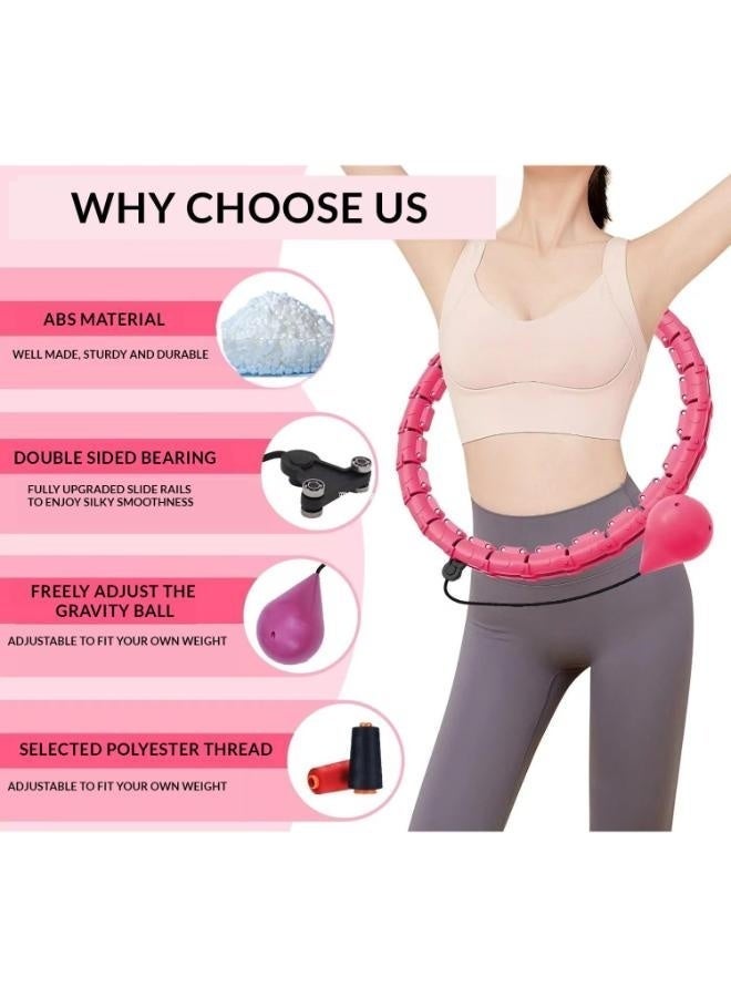 Eoptify Hula Hoops 24 Knots Hula Hoop Fitness Adult Exercise Ring for Man and Women Smart Waist Noiseless Hula Hoop weighted Ball infinity Hula Hoop for Exercise and fitness at home - Image 4